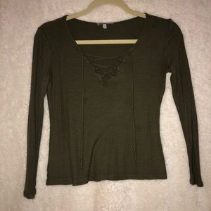 Army Green Long Sleeved Top - S